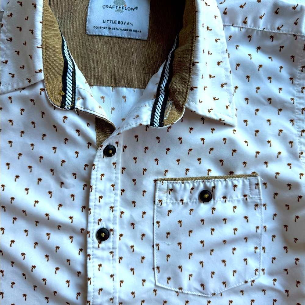 White Palm Tree Print kids shirt